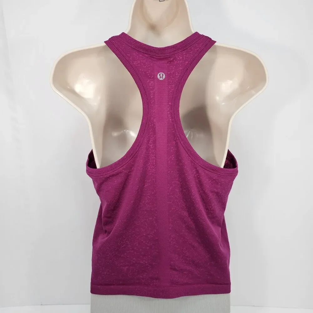 Lululemon Women Vivid Plum Purple Swiftly Tech Racerback Tank Race Length Top 8